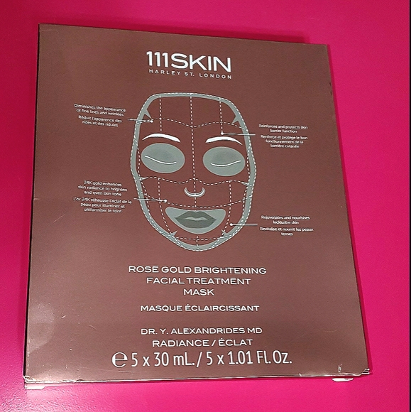 Rose Gold Brightening Facial Treatment Mask 5 pack - Picture 2 of 6